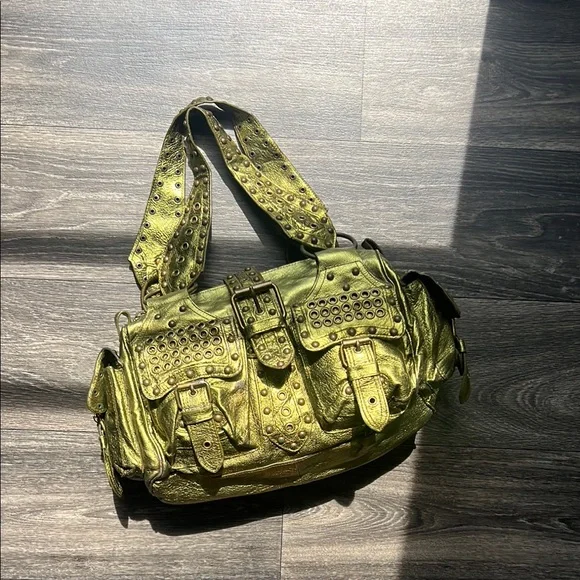 Vintage Green Leather Betsey Johnson Bag - Picture 1 of 10